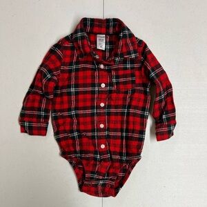 Carter’s Plaid Button Down Flannel Bodysuit 18M